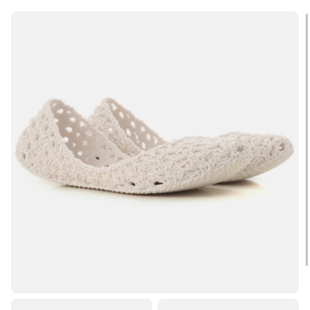Melissa+ Campana white crochet flats